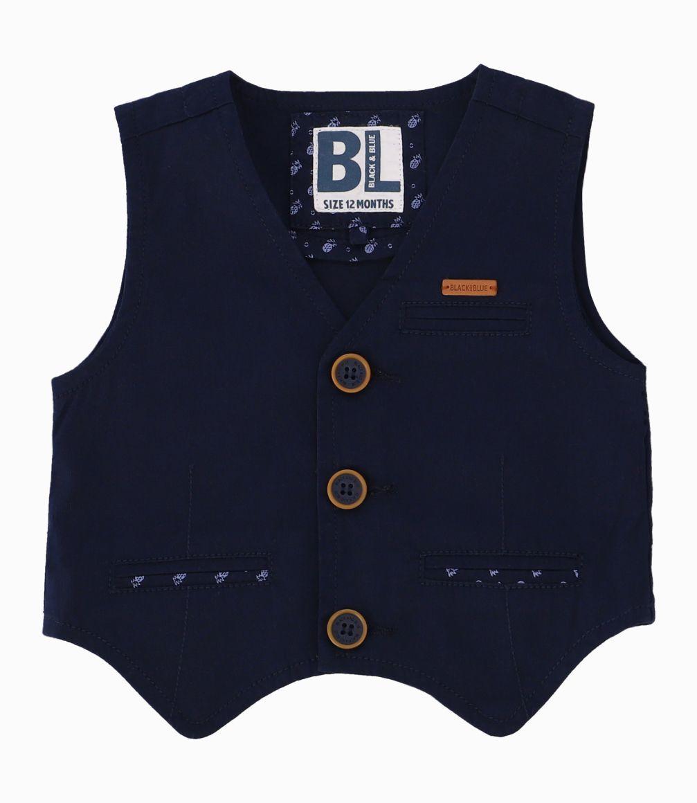 Chaqueta Bebé Tres botones Black and Blue Azul Marino-0