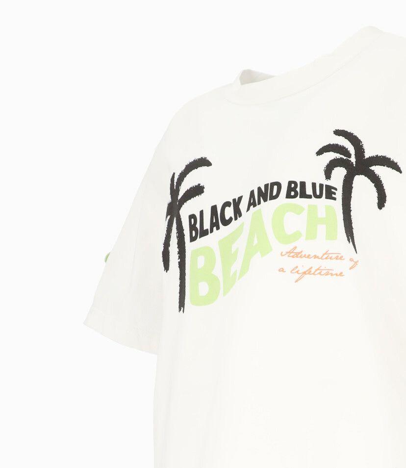 Polera manga corta niño beach crudo Black and Blue-3