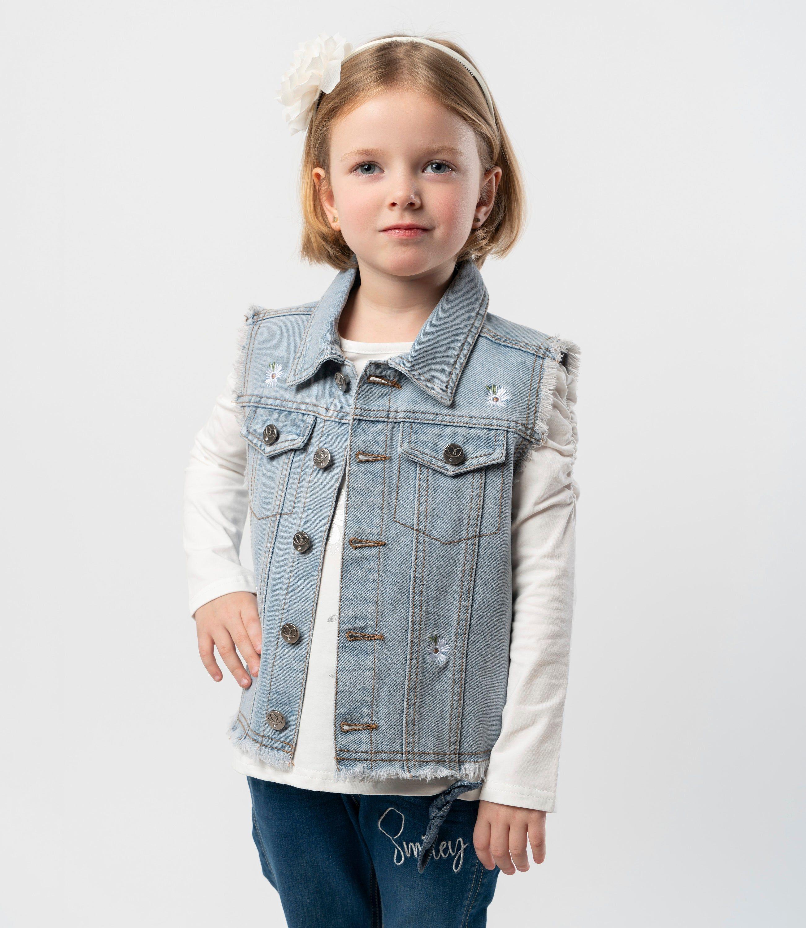 Chaqueta niña sin mangas celeste Limonada-0