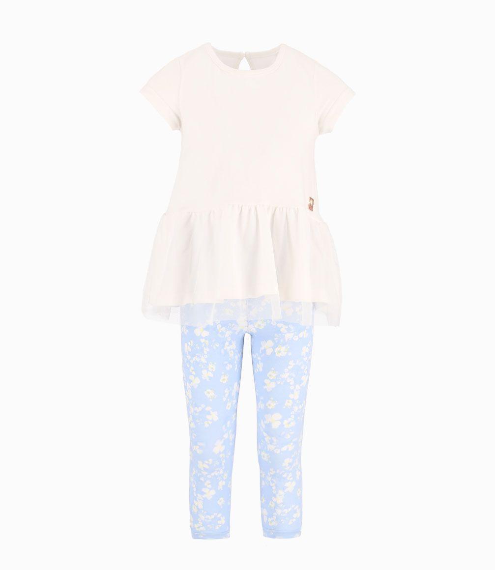 Conjunto Polera Con Calza Estampada Niña Blanco 4 Kids-1