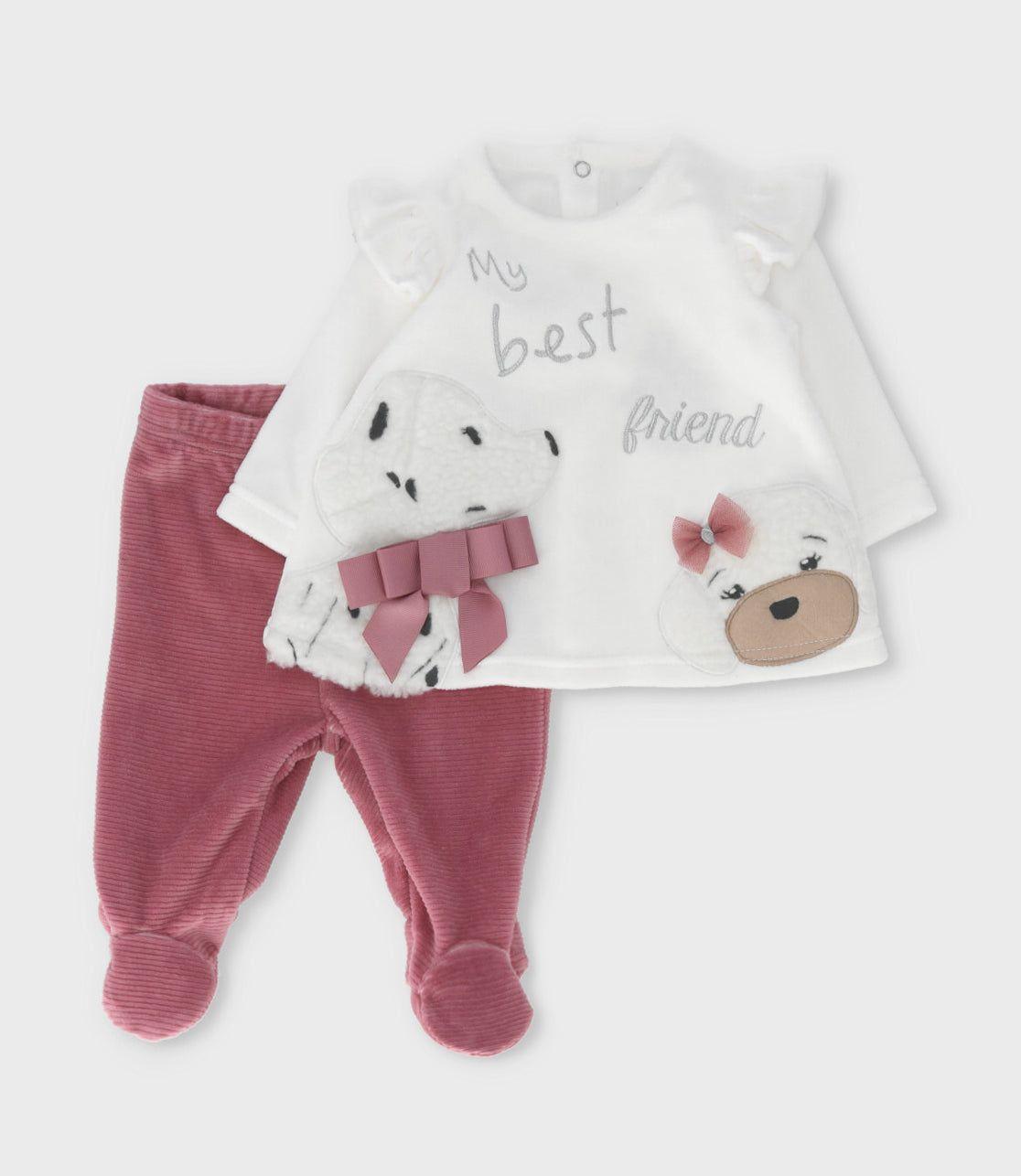 Conjunto recién nacida de 3 piezas coral Limonada-0