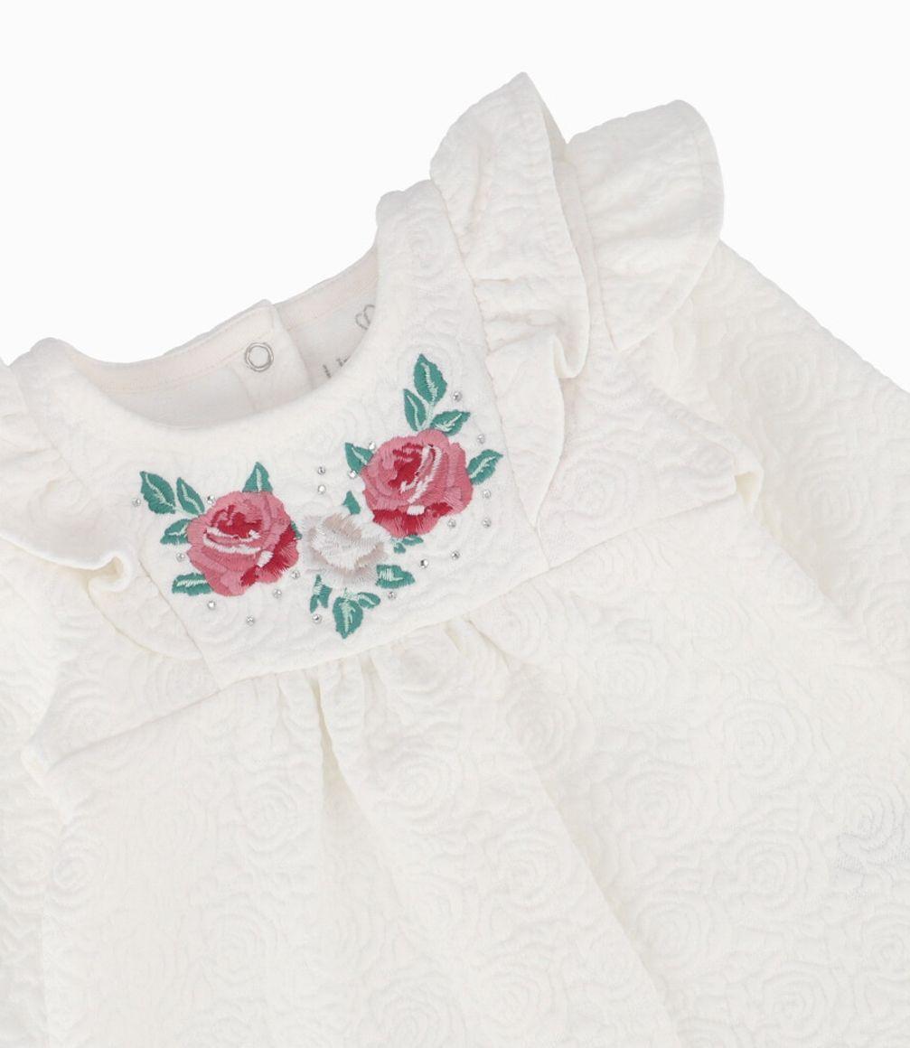 Conjunto Jacquard Recién Nacida Crudo Limonada-3