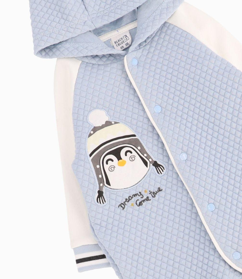 Enterito Recién Nacido Pinguino Abrigado B&B Celeste-2