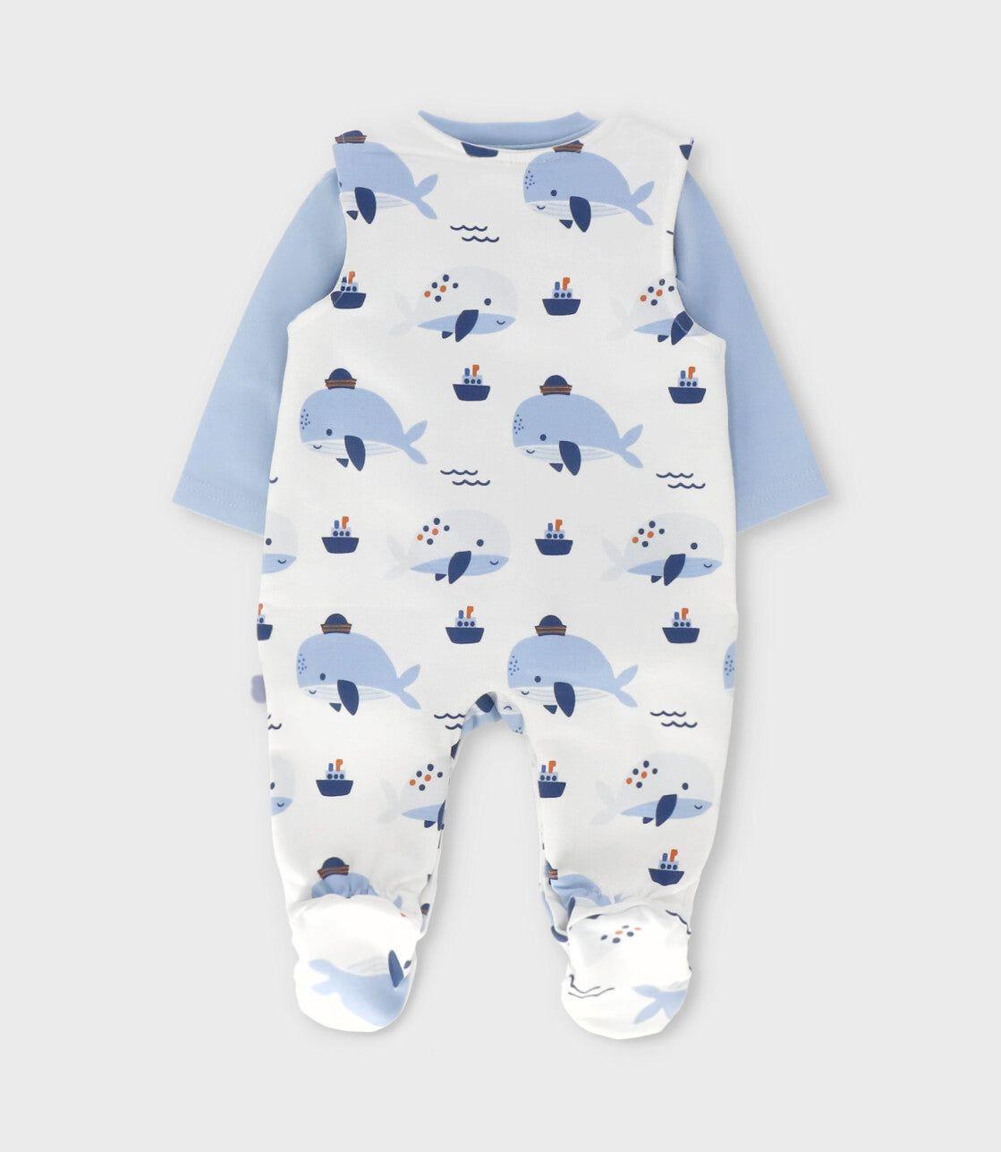 Conjunto recién nacido con body crudo Black and Blue-1