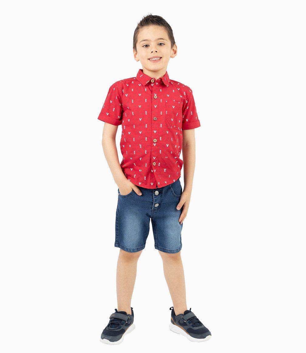 Camisa Niño Con Diseño Rojo-0