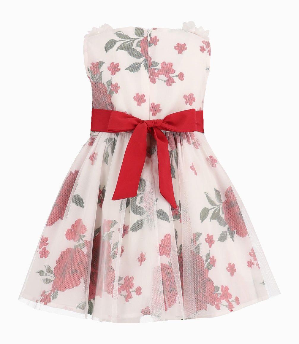 Vestido Bebé Ocasión Con Flores Rojo-5
