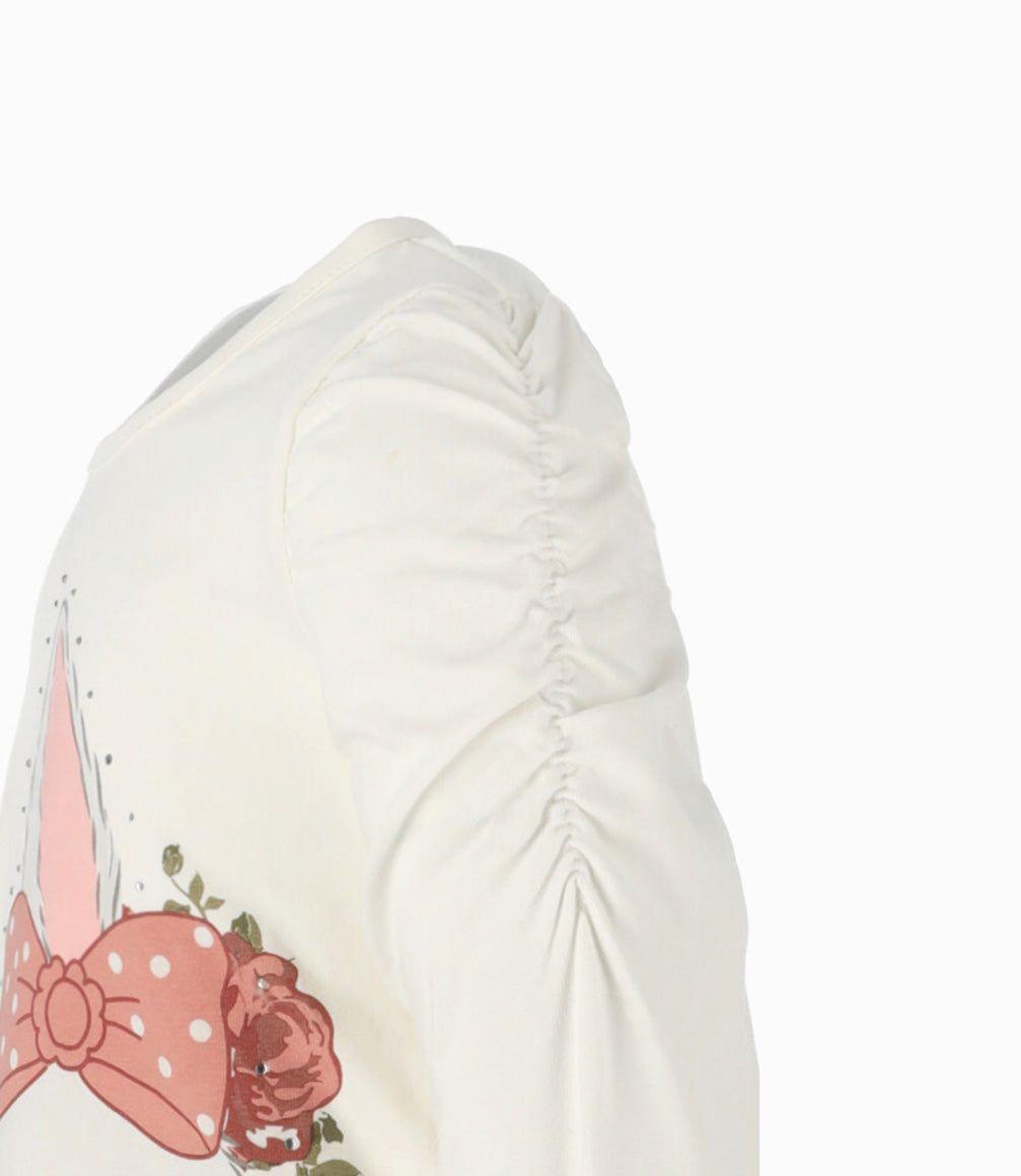 Polera bebé con conejo blanco Limonada-2