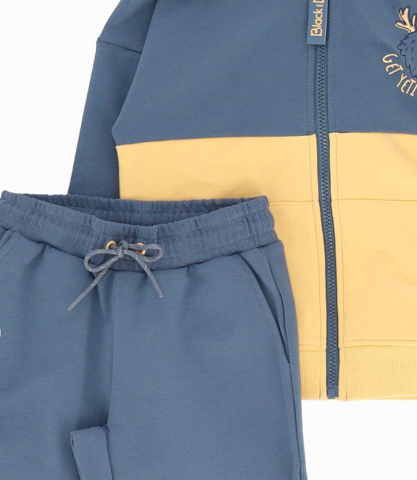 Conjunto niño de polerón y pantalón azul Black and Blue-3