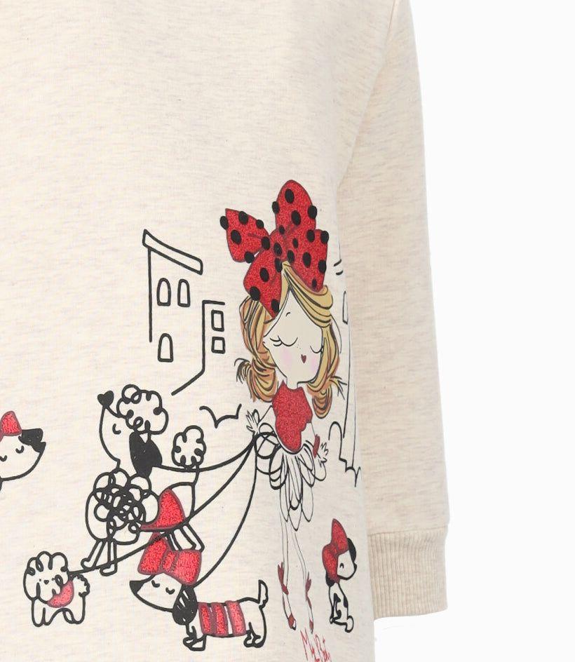 Conjunto bebés de polerón y calzas beige Limonada-2