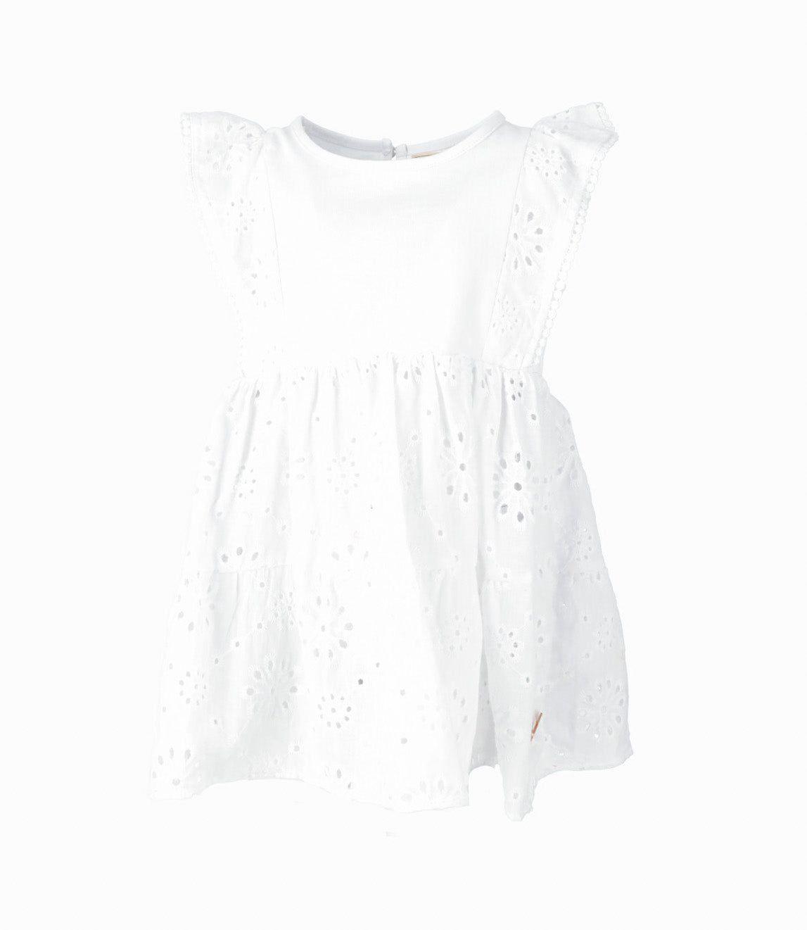 Vestido bebé con vuelos blanco 4 Kids-1