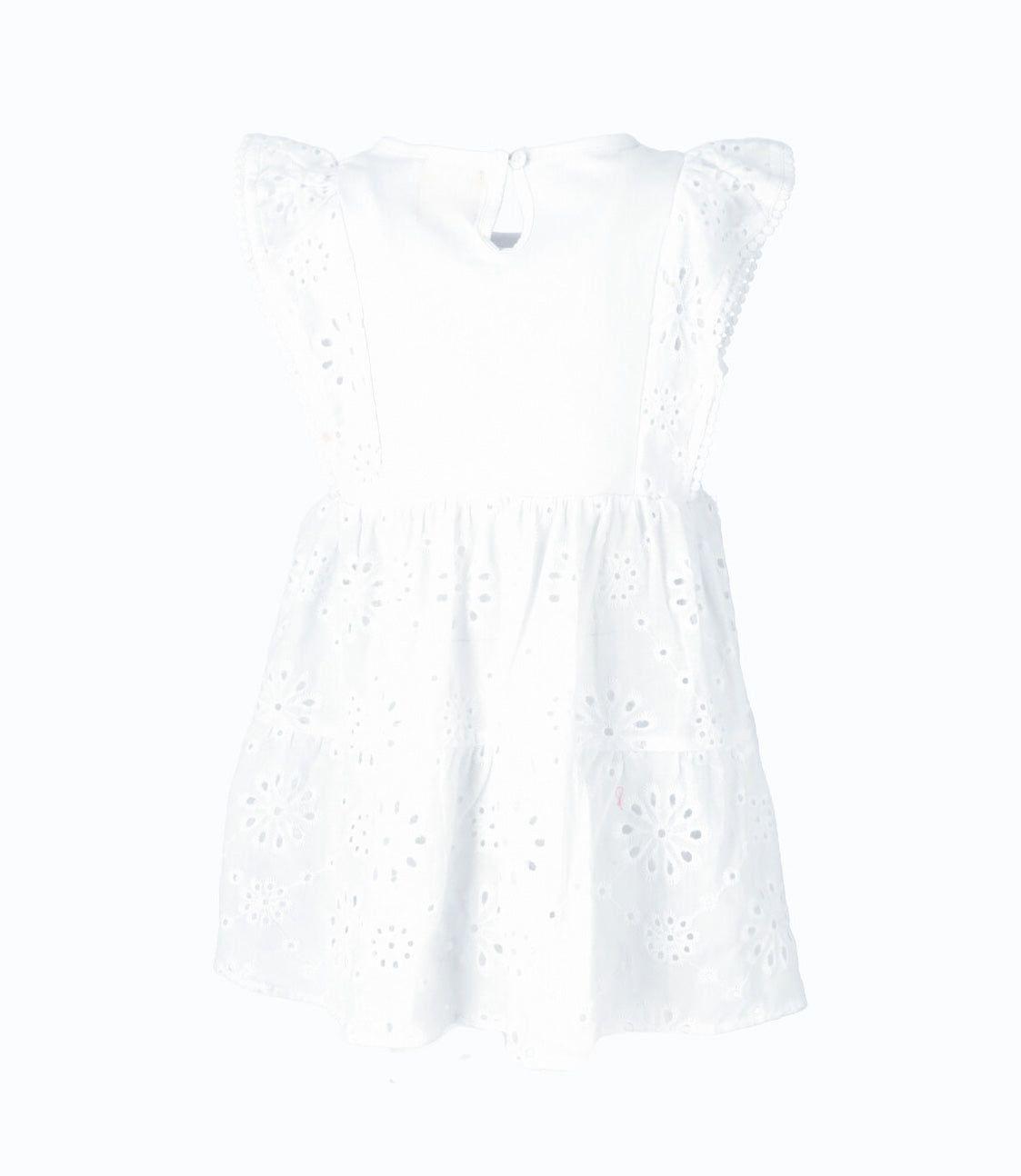 Vestido bebé con vuelos blanco 4 Kids-2