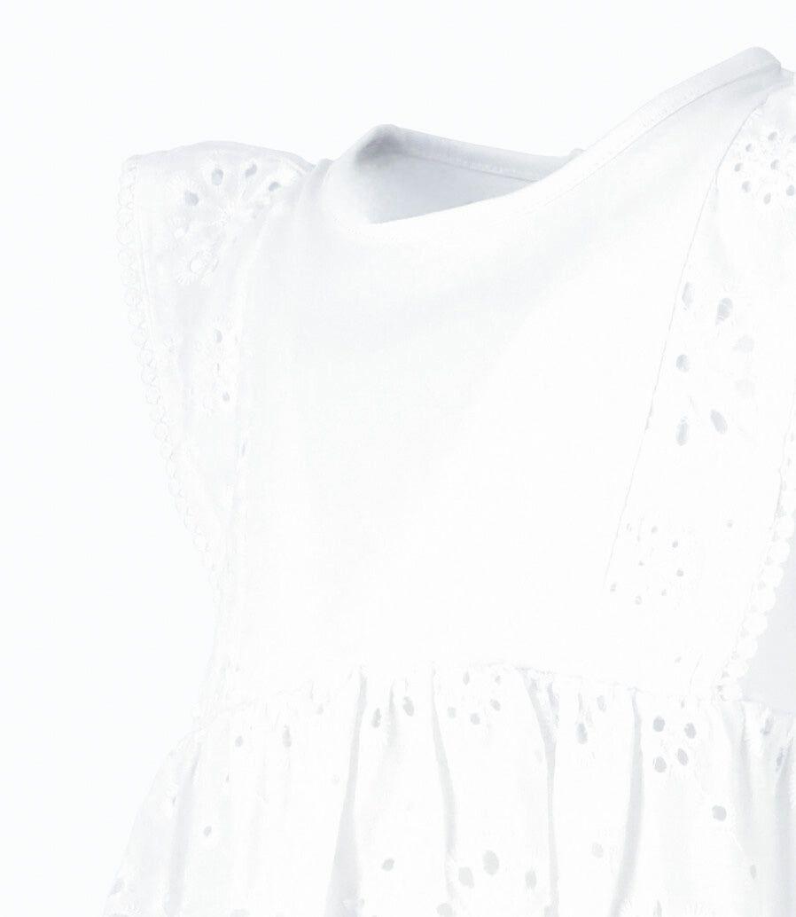 Vestido bebé con vuelos blanco 4 Kids-3