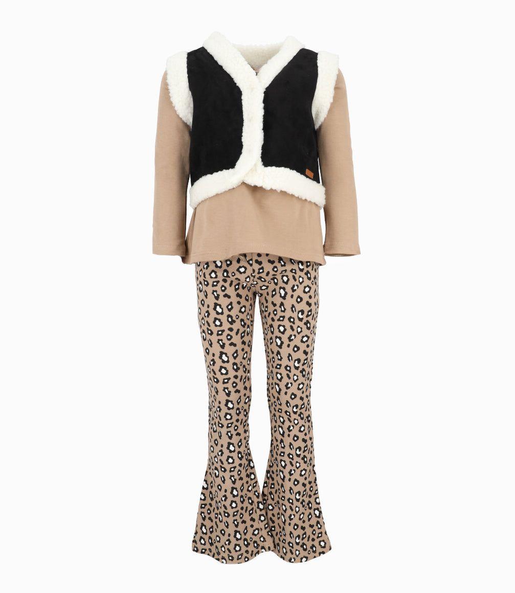 Conjunto niña animal print beige Limonada-0