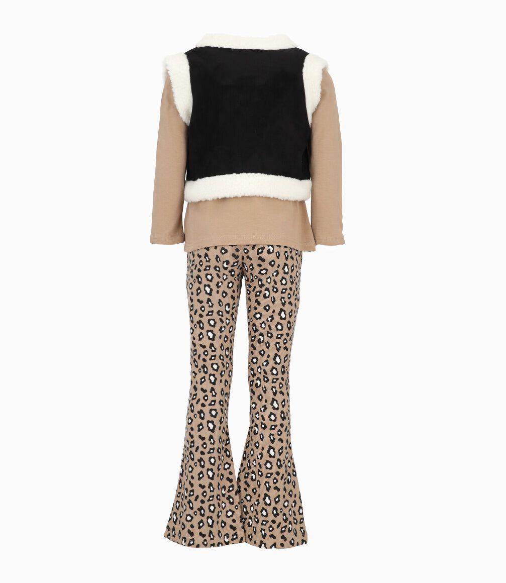 Conjunto niña animal print beige Limonada-1