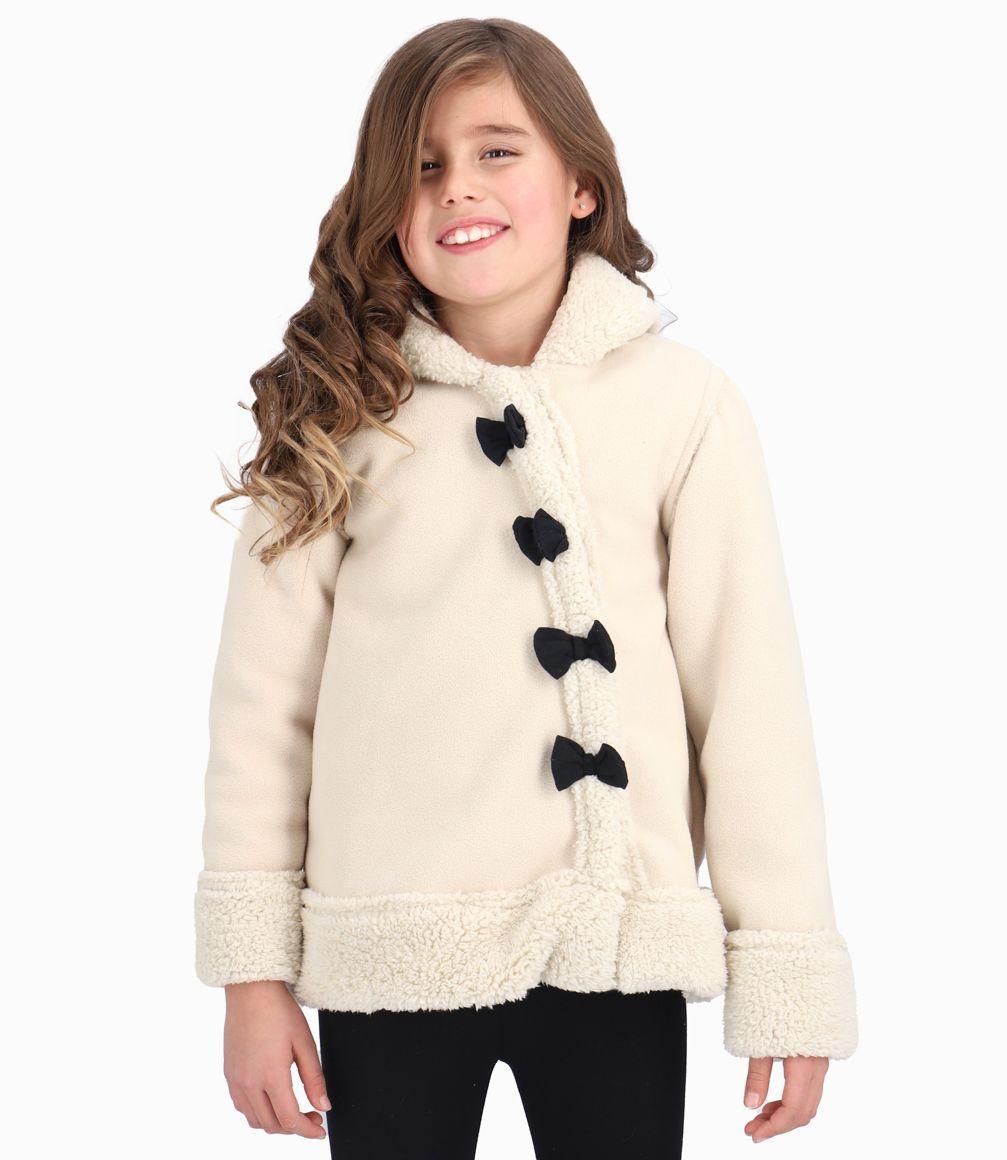 Chaqueta Velvet Bows Niña Crudo Limonada-0
