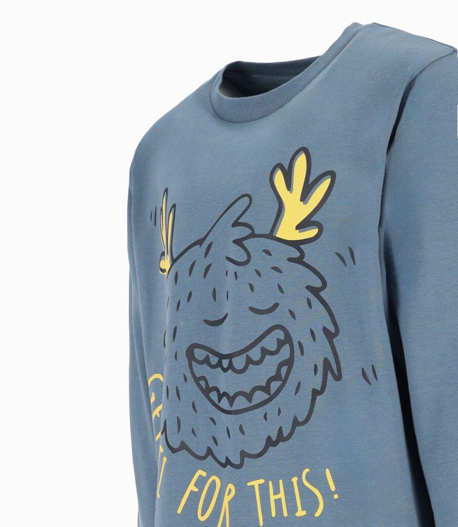 Polera niño con yeti azul Black and Blue-2