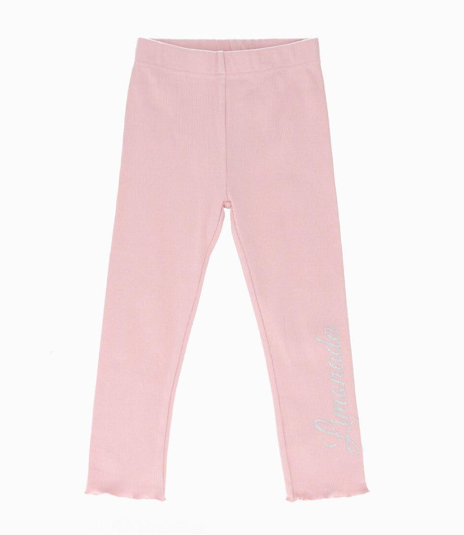 Calza niña acanalada rosado Limonada-0