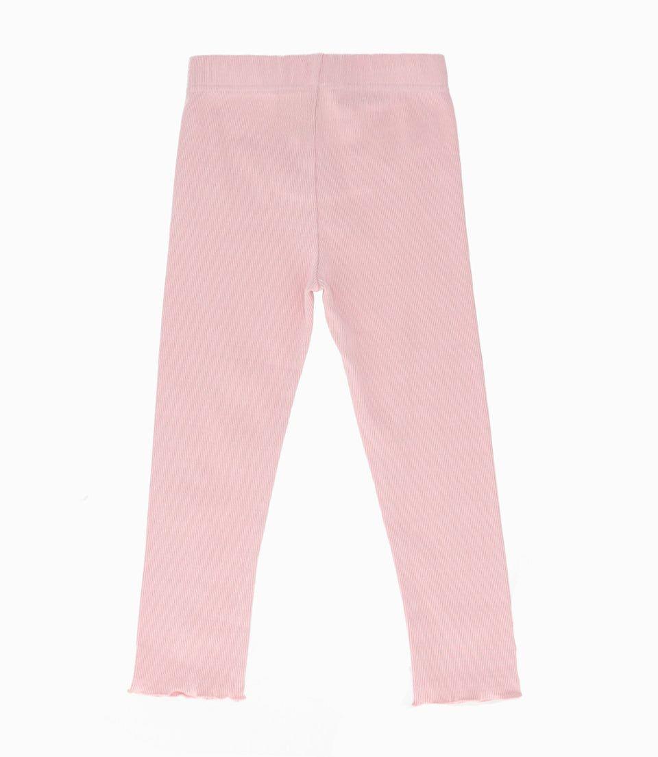 Calza niña acanalada rosado Limonada-1