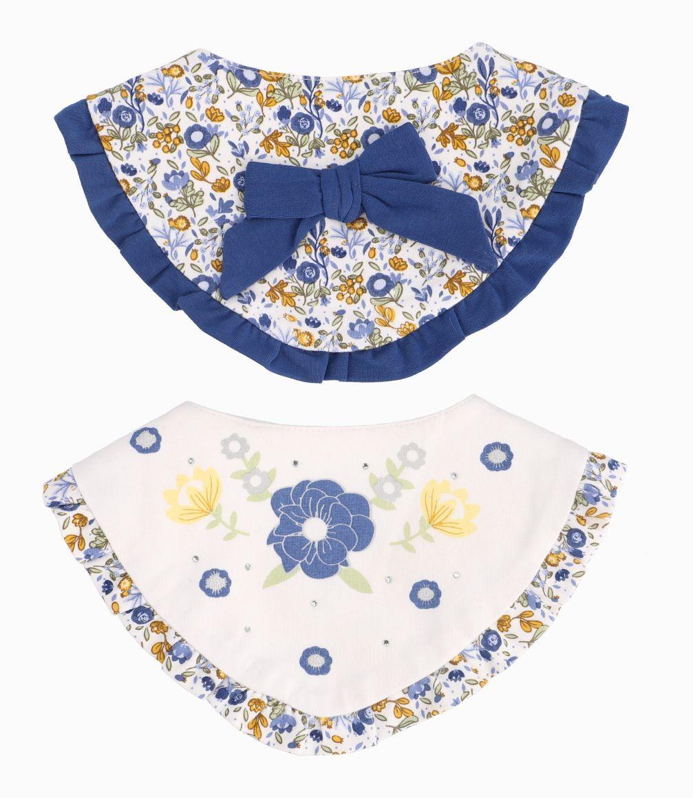 Set 2 Baberos Con Flores Recién Nacida Crudo Limonada-1