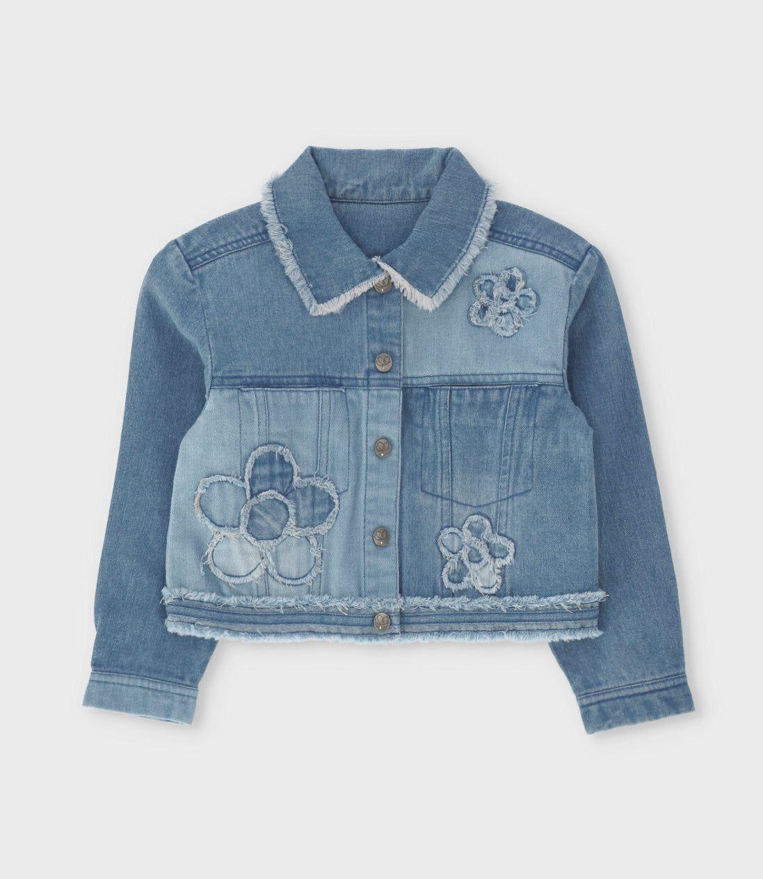 Chaqueta niña con flores celeste Limonada-1