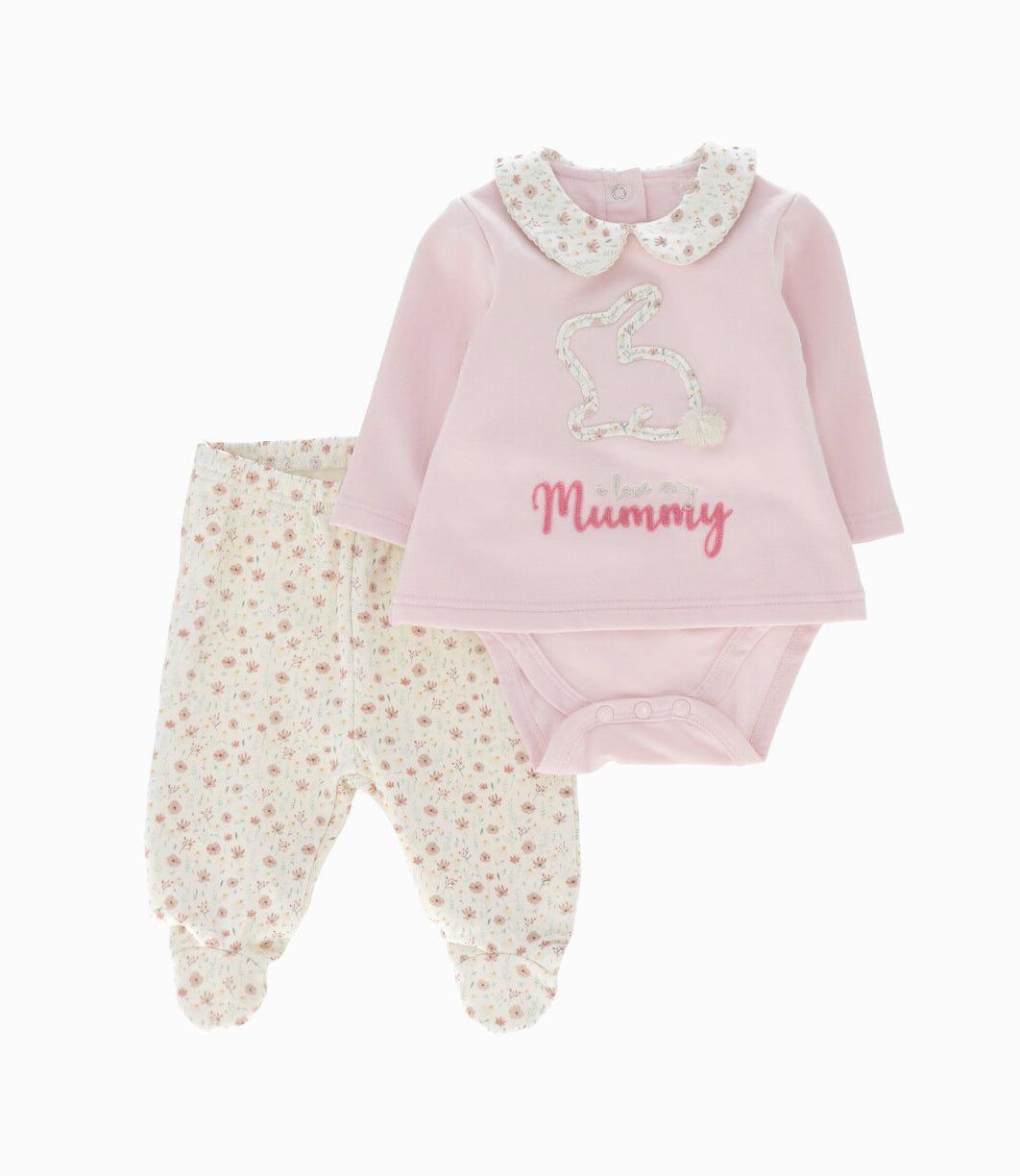 Conjunto recién nacida con conejo rosado 4 Kids-0