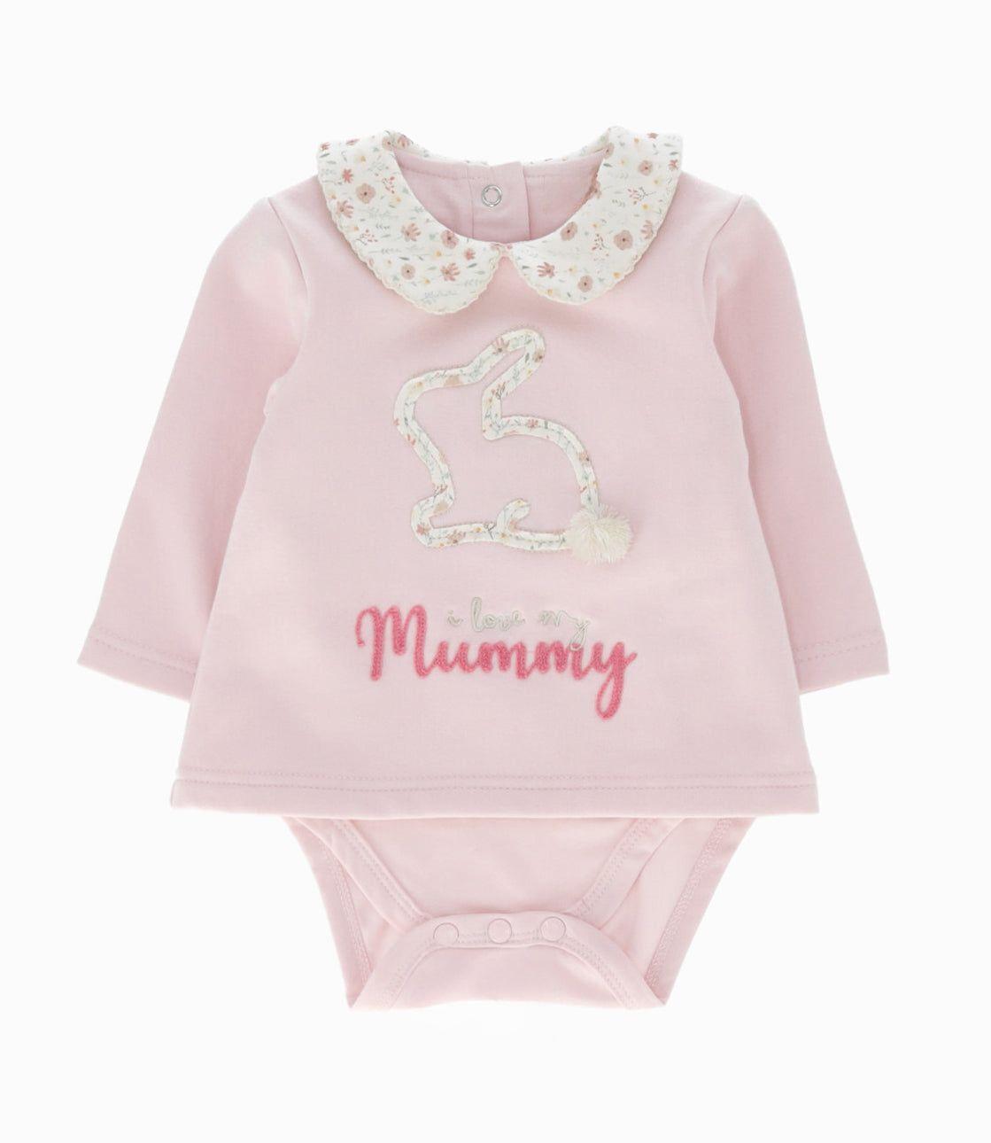 Conjunto recién nacida con conejo rosado 4 Kids-1