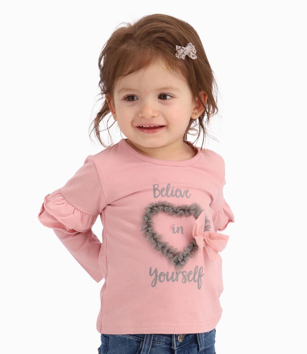 Polera Believe In Yourself Bebé Palo Rosa Limonada-0