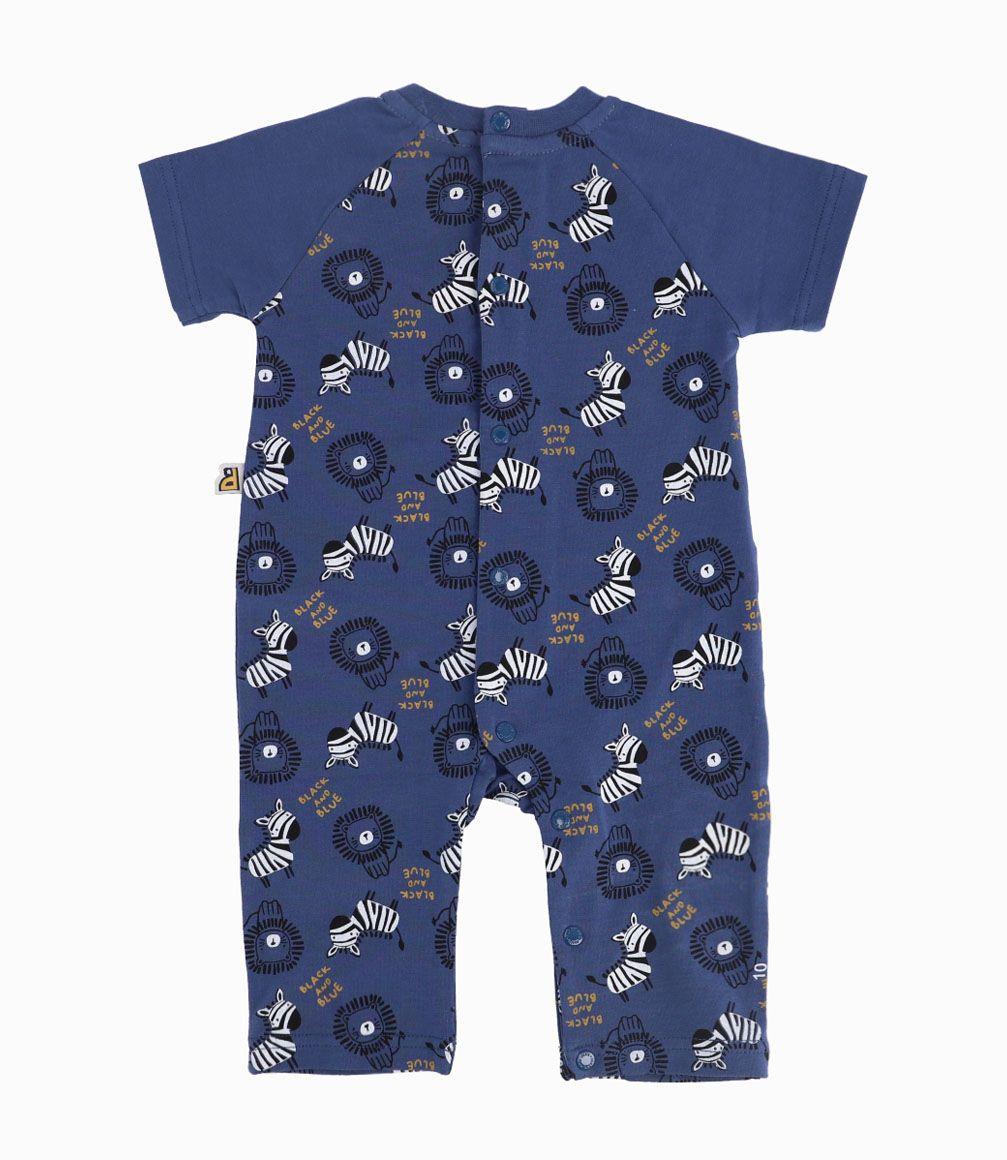 Enterito Con Bolsillo Recién Nacido Blanco Black and Blue-2