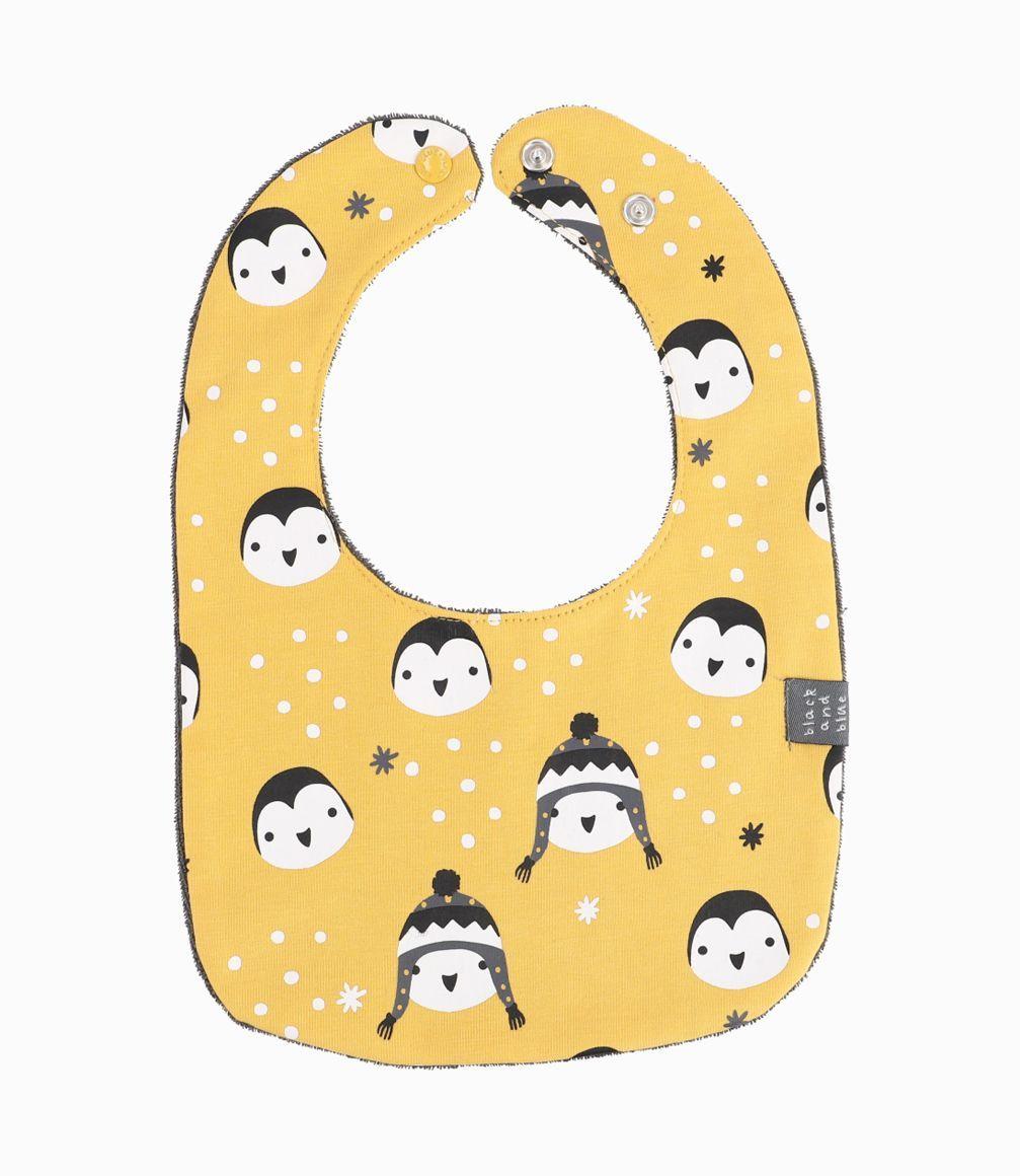 Pack Babero Recién Nacido De Pingüino Black And Blue Gris-2