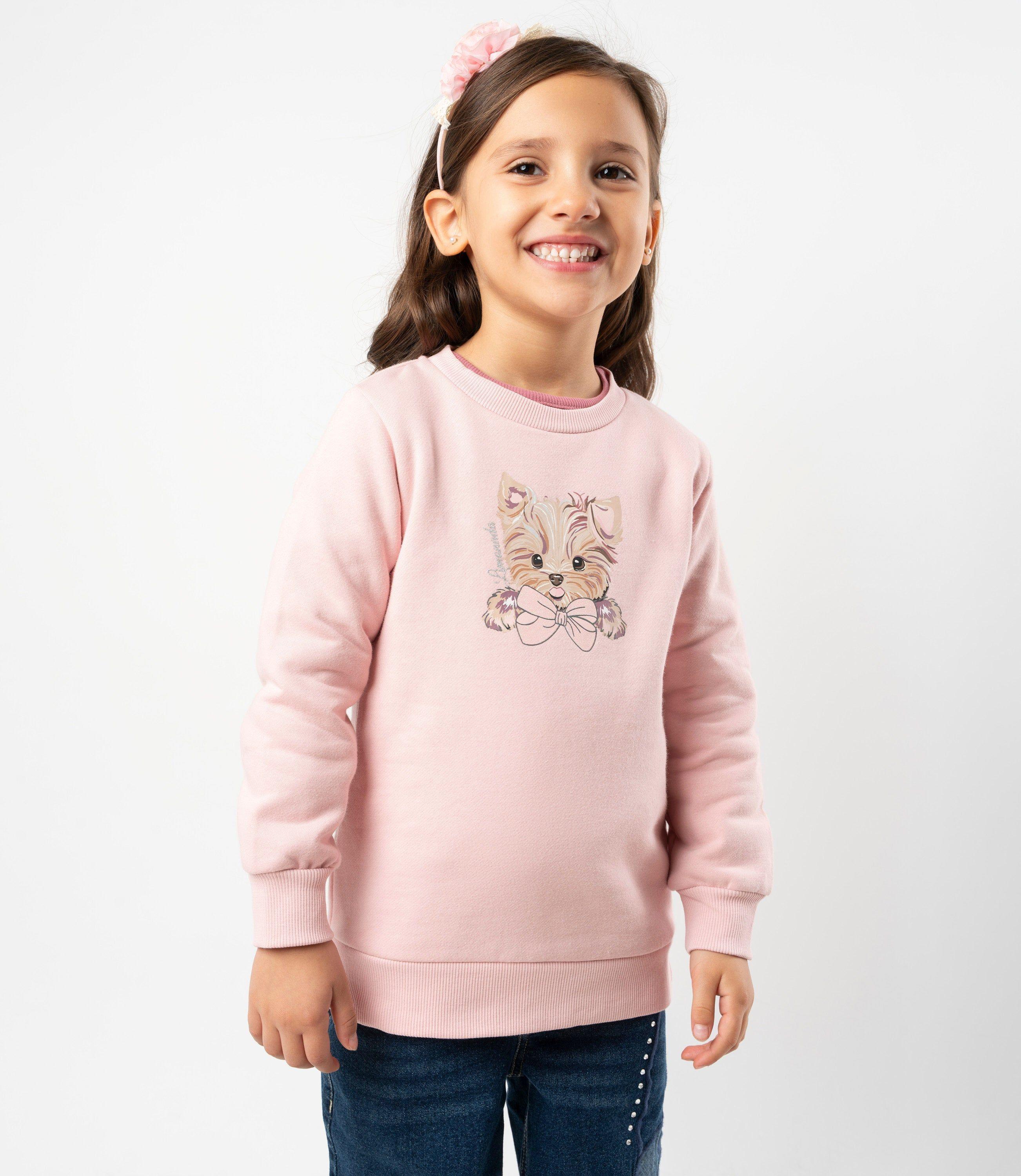 Polerón niña básico rosado Limonada-0