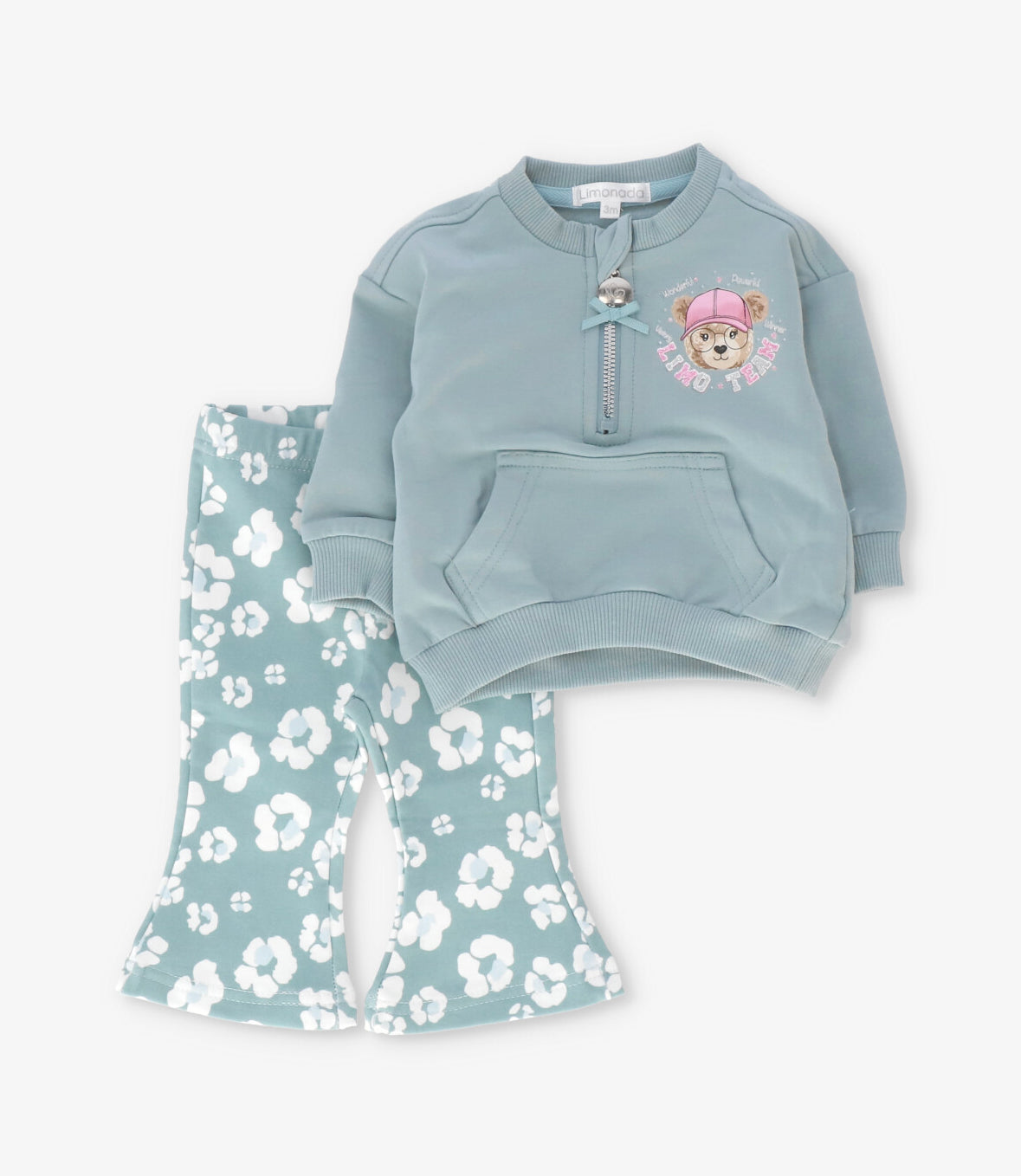Conjunto bebé animal print turquesa Limonada-0