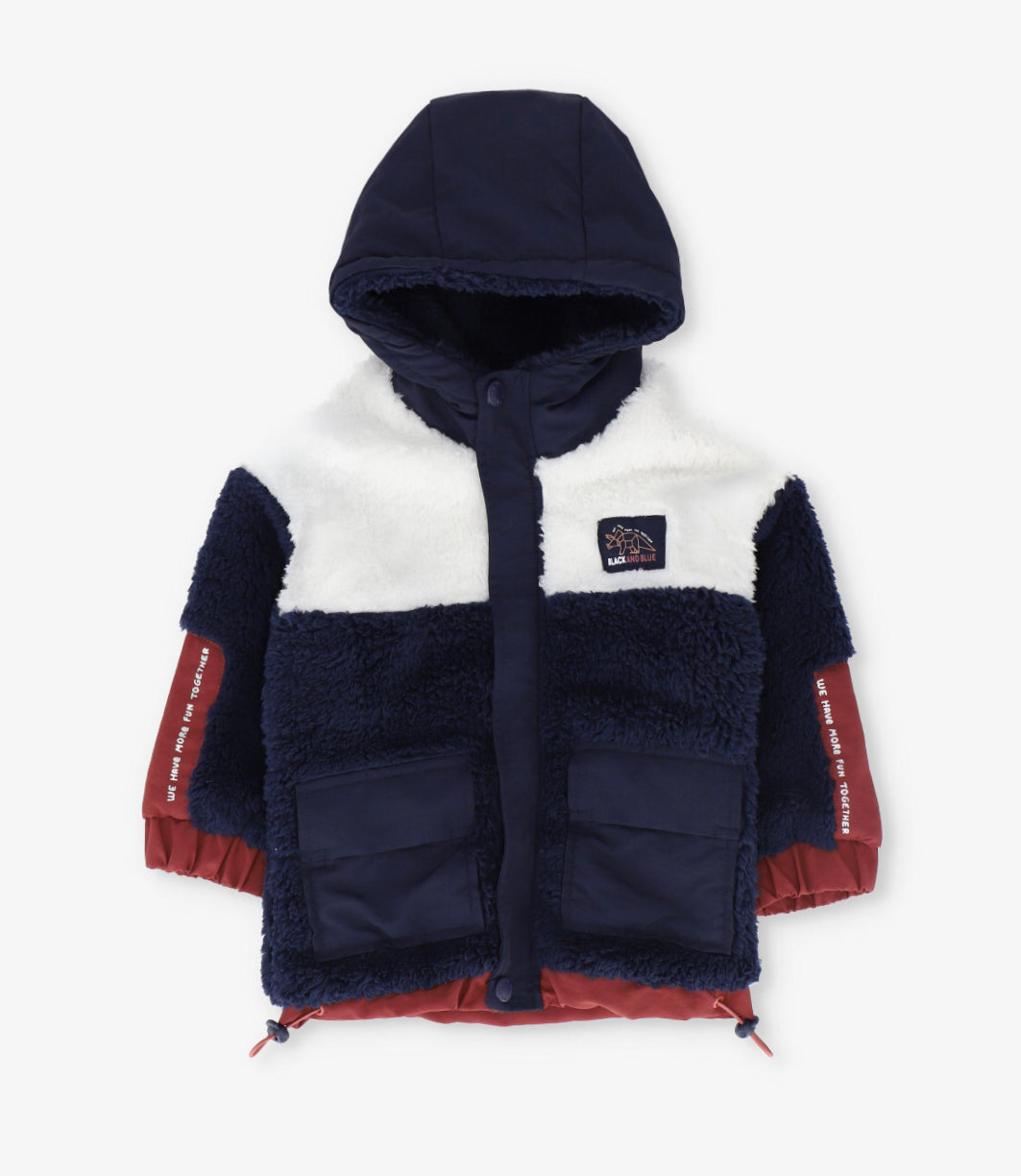 Chaqueta niño sherpa azul Black and blue-1