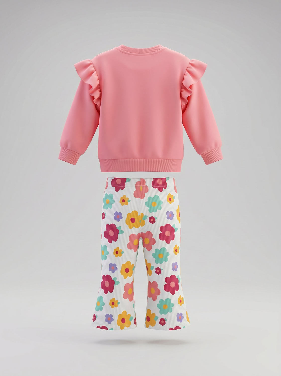 Conjunto bebé floreado con vuelos F12221270178 coral 4 Kids-2