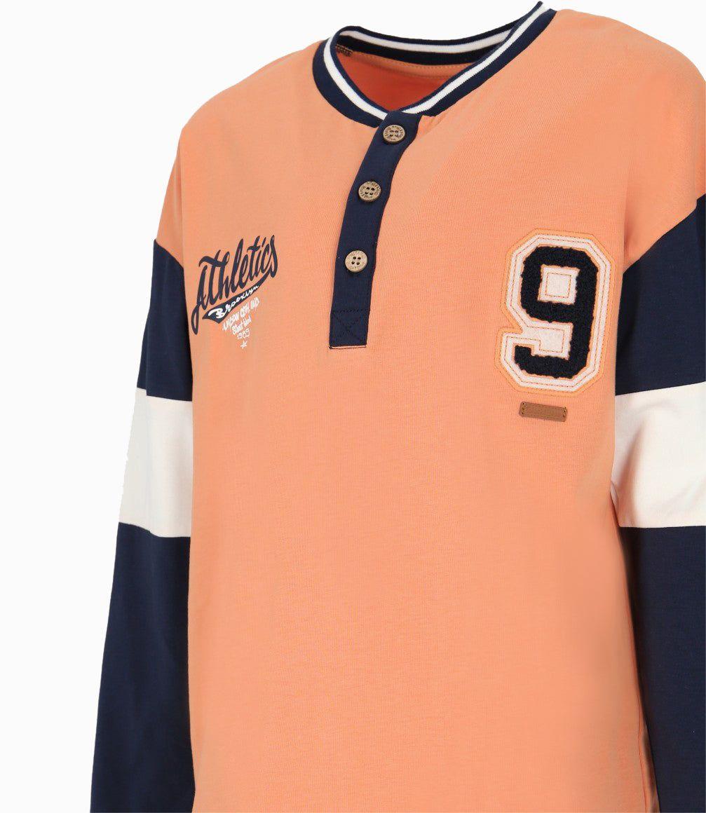 Polera niño bicolor naranjo Black and Blue-2