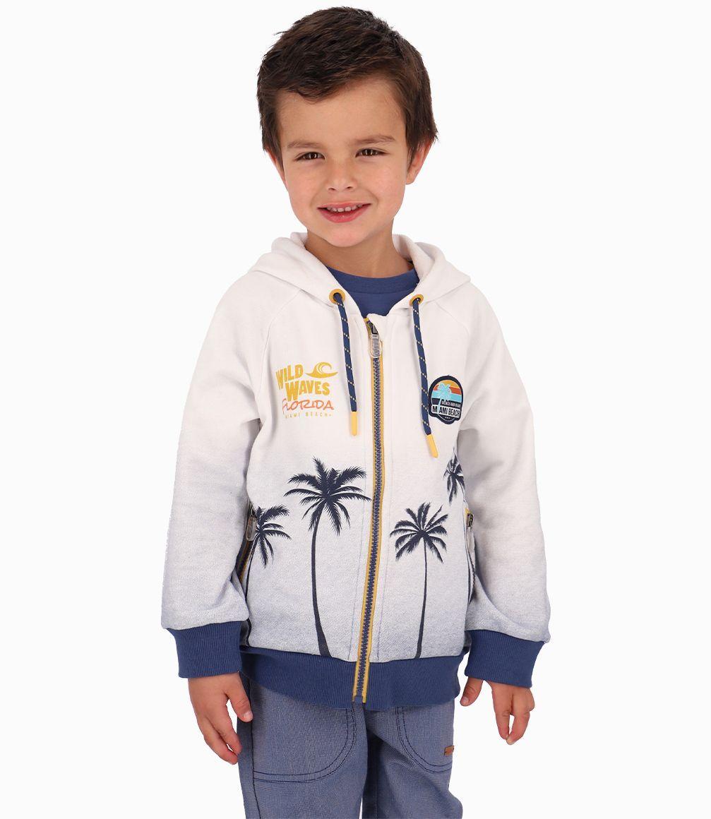 Polerón Degradé Algodón Niño Azul Piedra Black and Blue-0