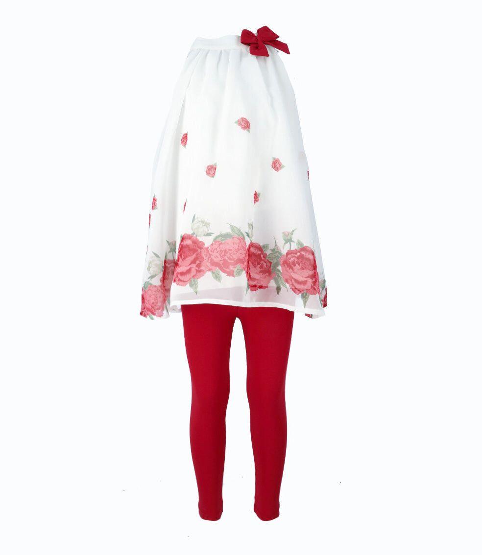 Conjunto niña con flores rojo Limonada-0