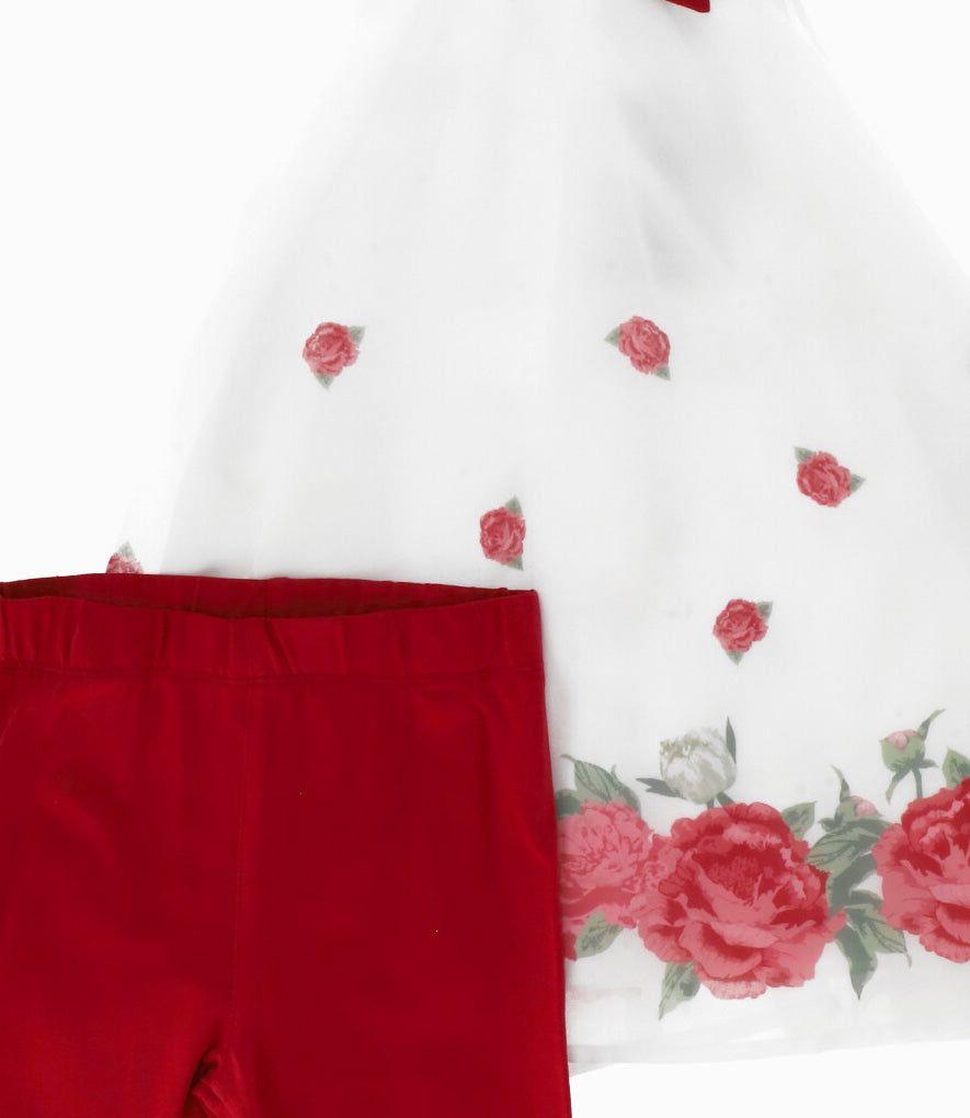 Conjunto niña con flores rojo Limonada-3