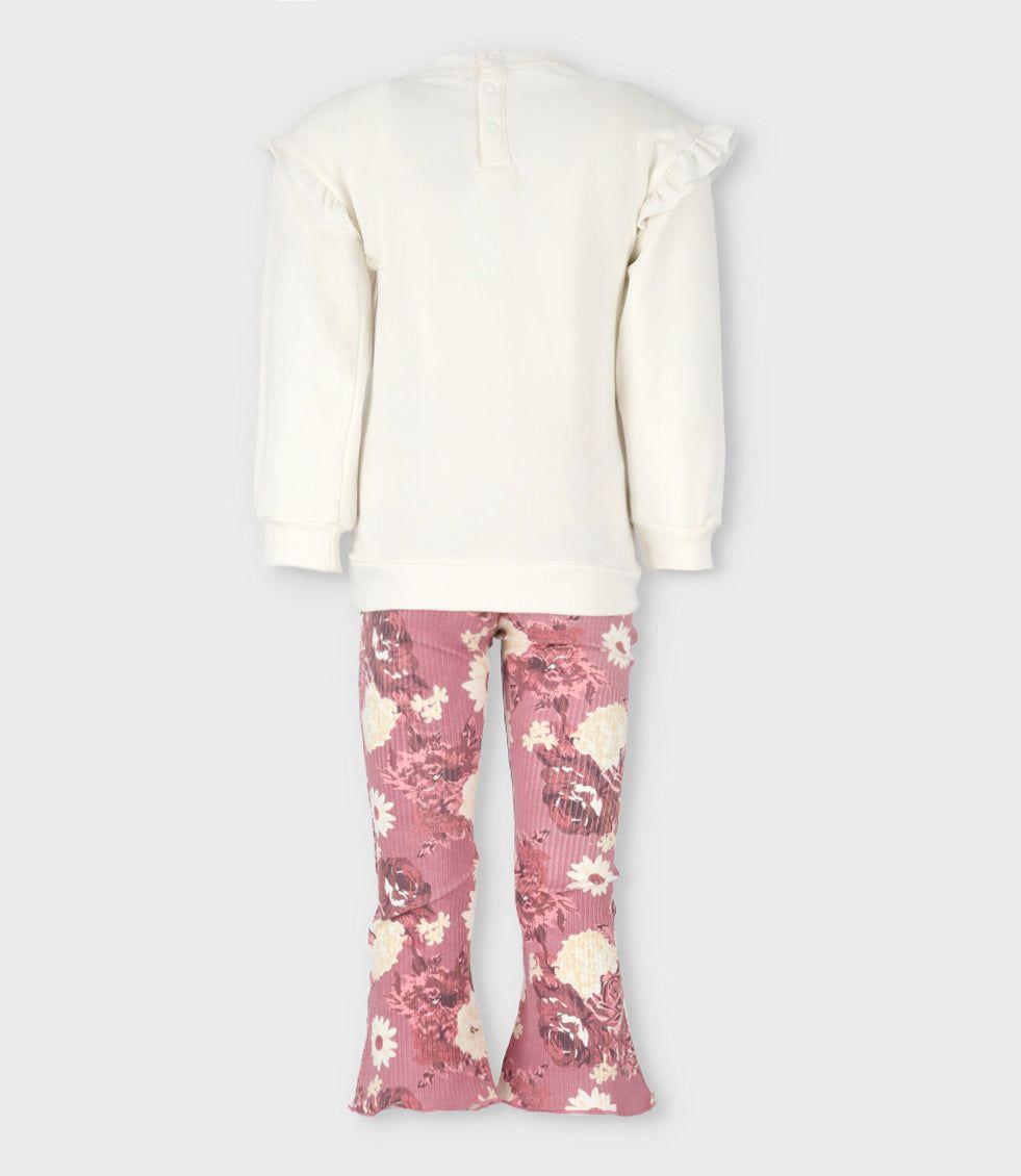 Conjunto niña flare blanco Limonada-1