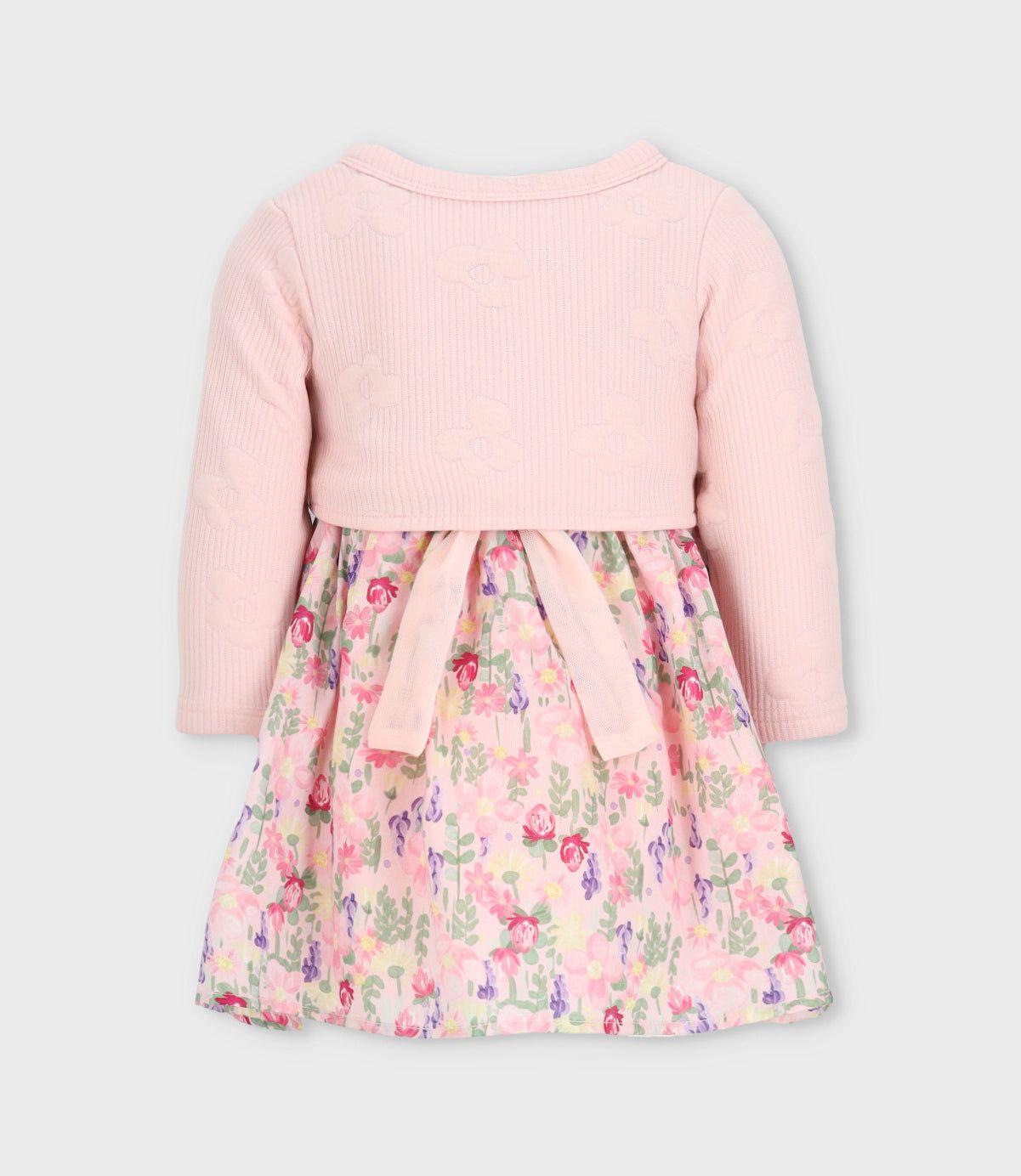 Vestido bebé floreado con bolero rosado Limonada-1