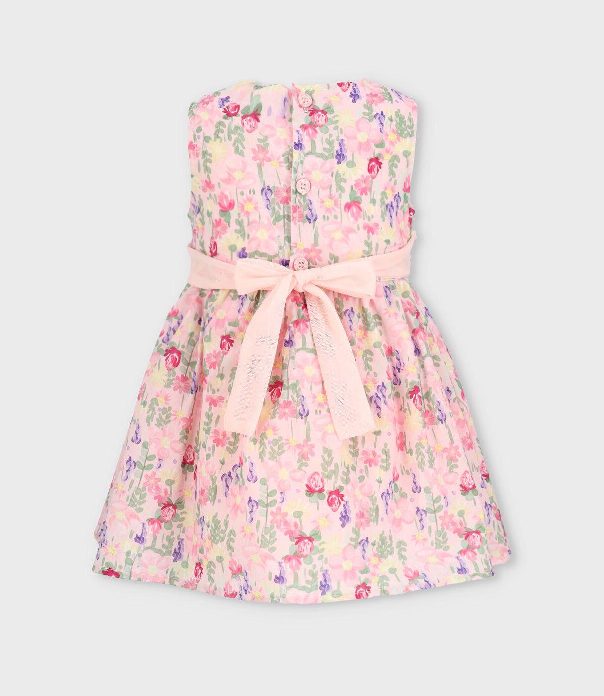 Vestido bebé floreado con bolero rosado Limonada-3