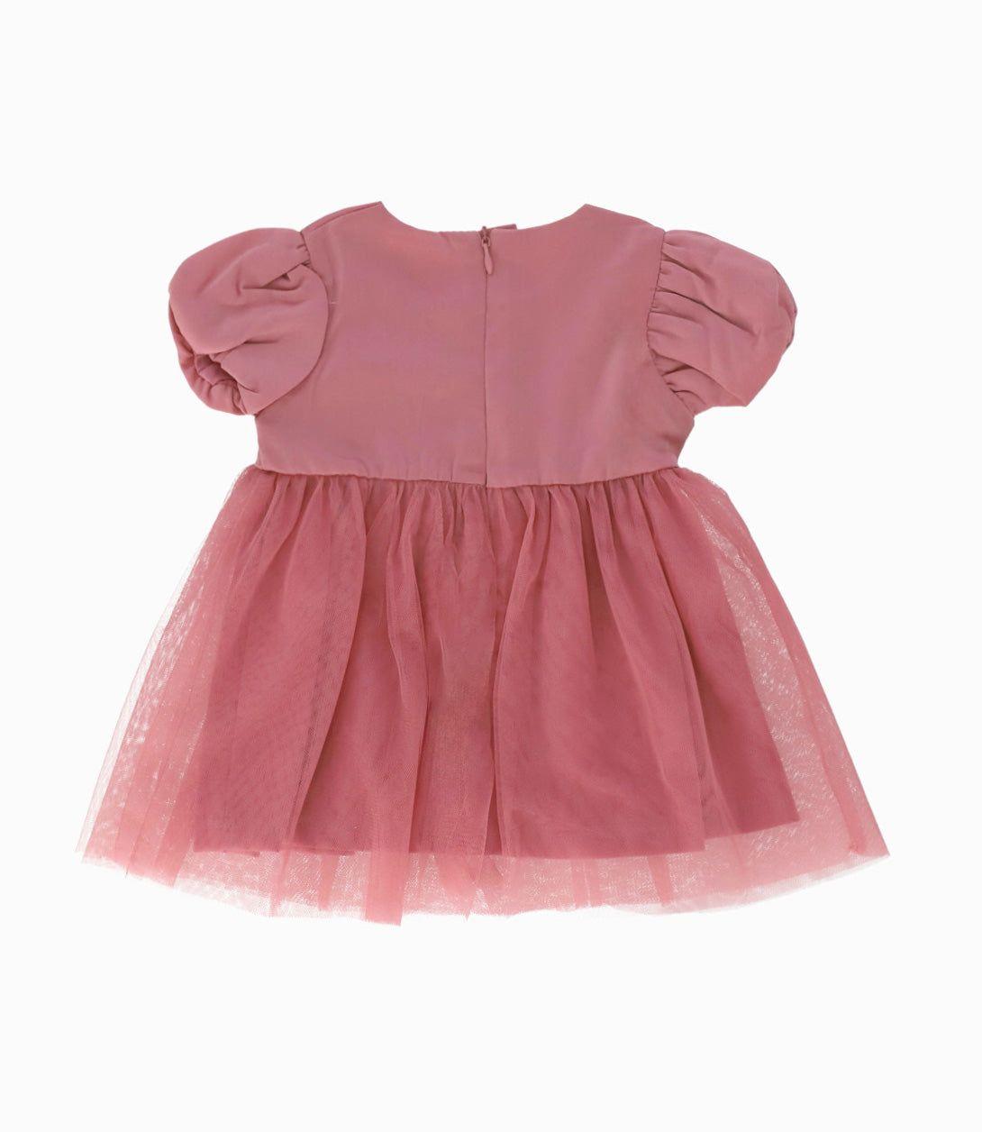 Conjunto recién nacida con tul palo rosa Limonada-2