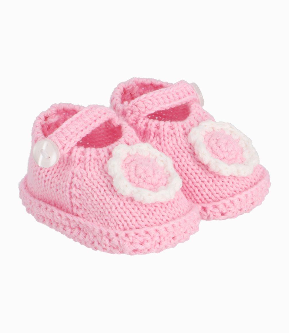 Pantuflas Tejidas Recién Nacida Rosado Limonada-0