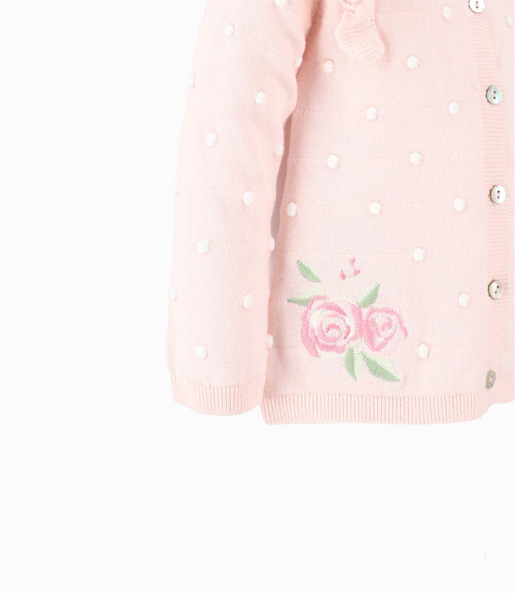 Chaleco bebé con vuelos rosado Limonada-2