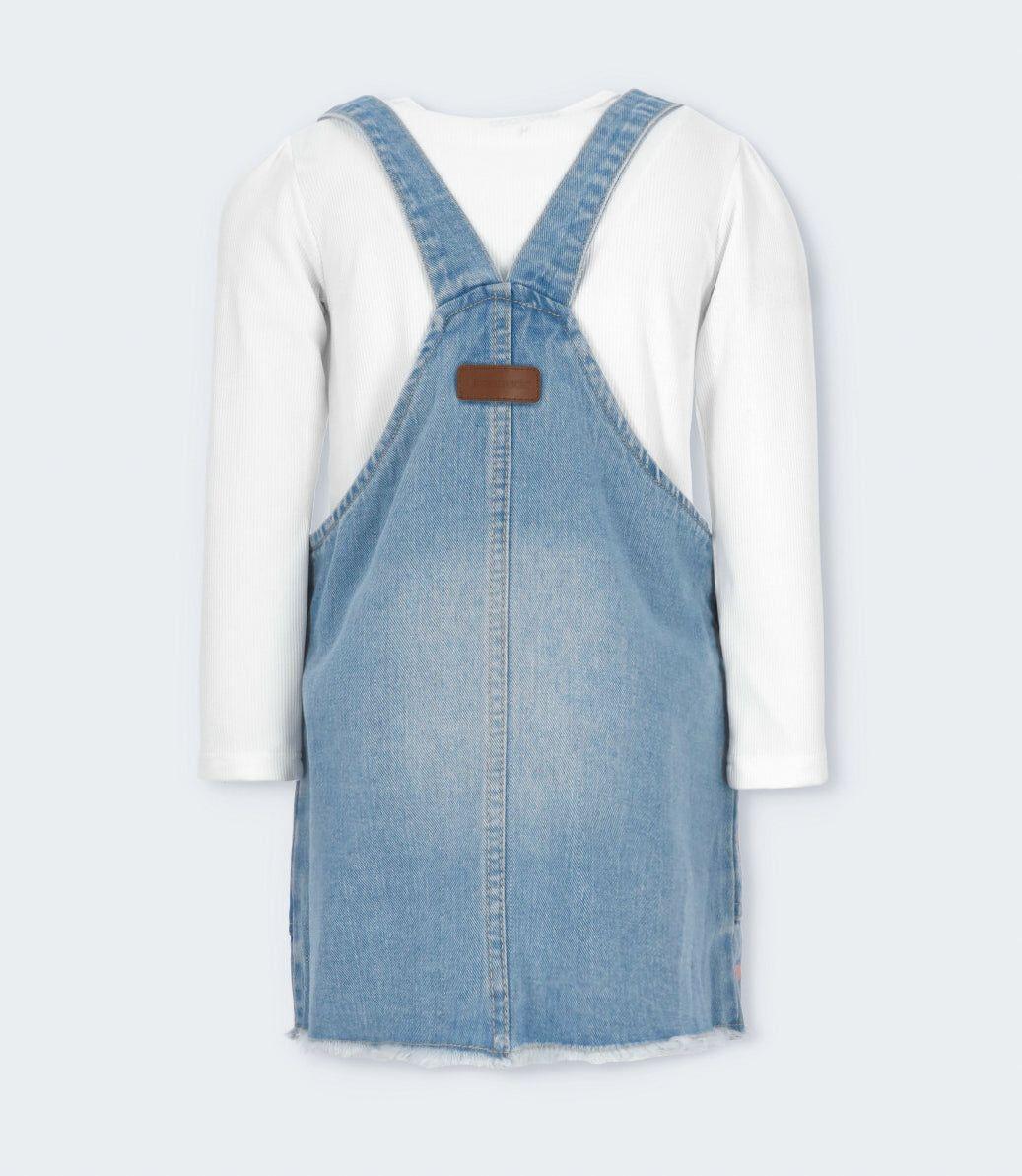 Vestido niña de denim celeste Limonada-2