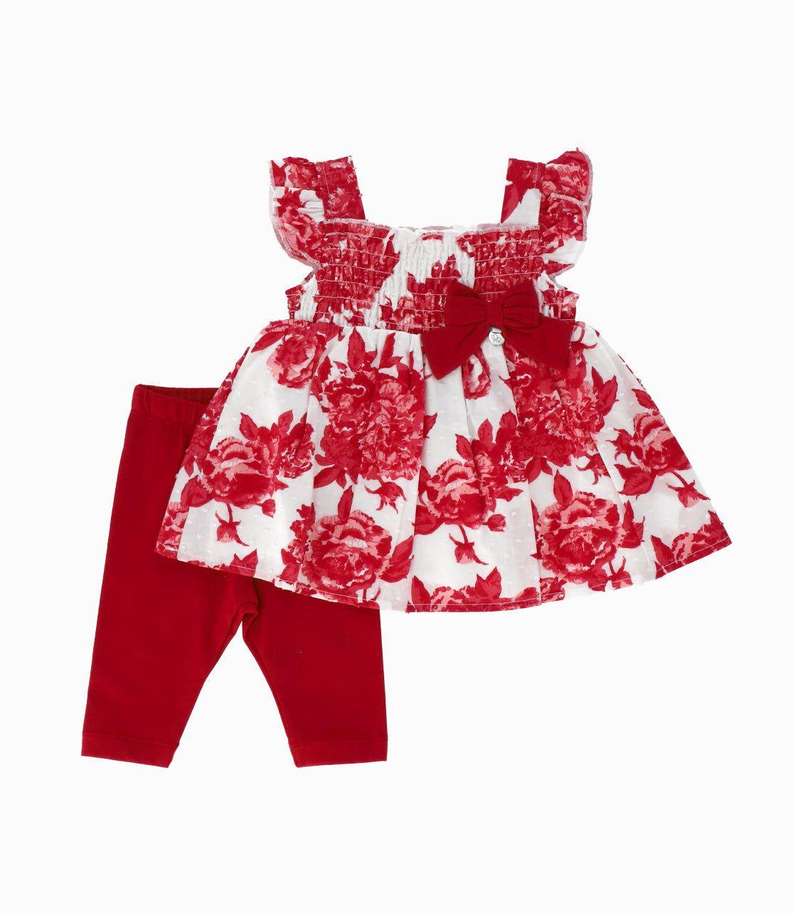Conjunto recién nacida con flores rojo Limonada-0