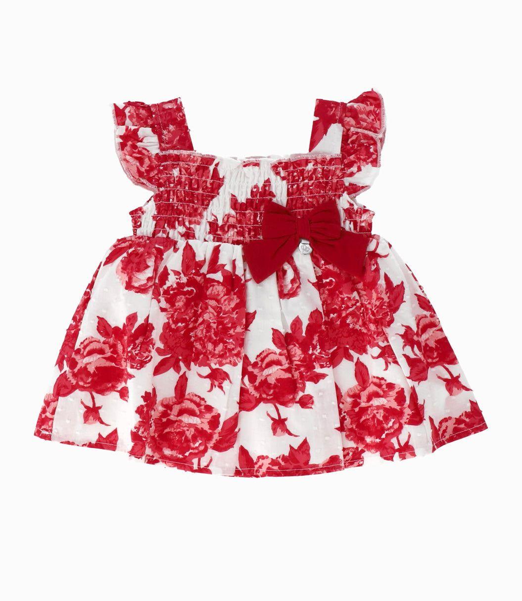 Conjunto recién nacida con flores rojo Limonada-1