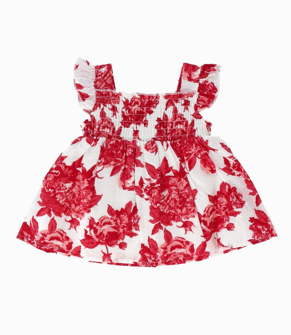 Conjunto recién nacida con flores rojo Limonada-2