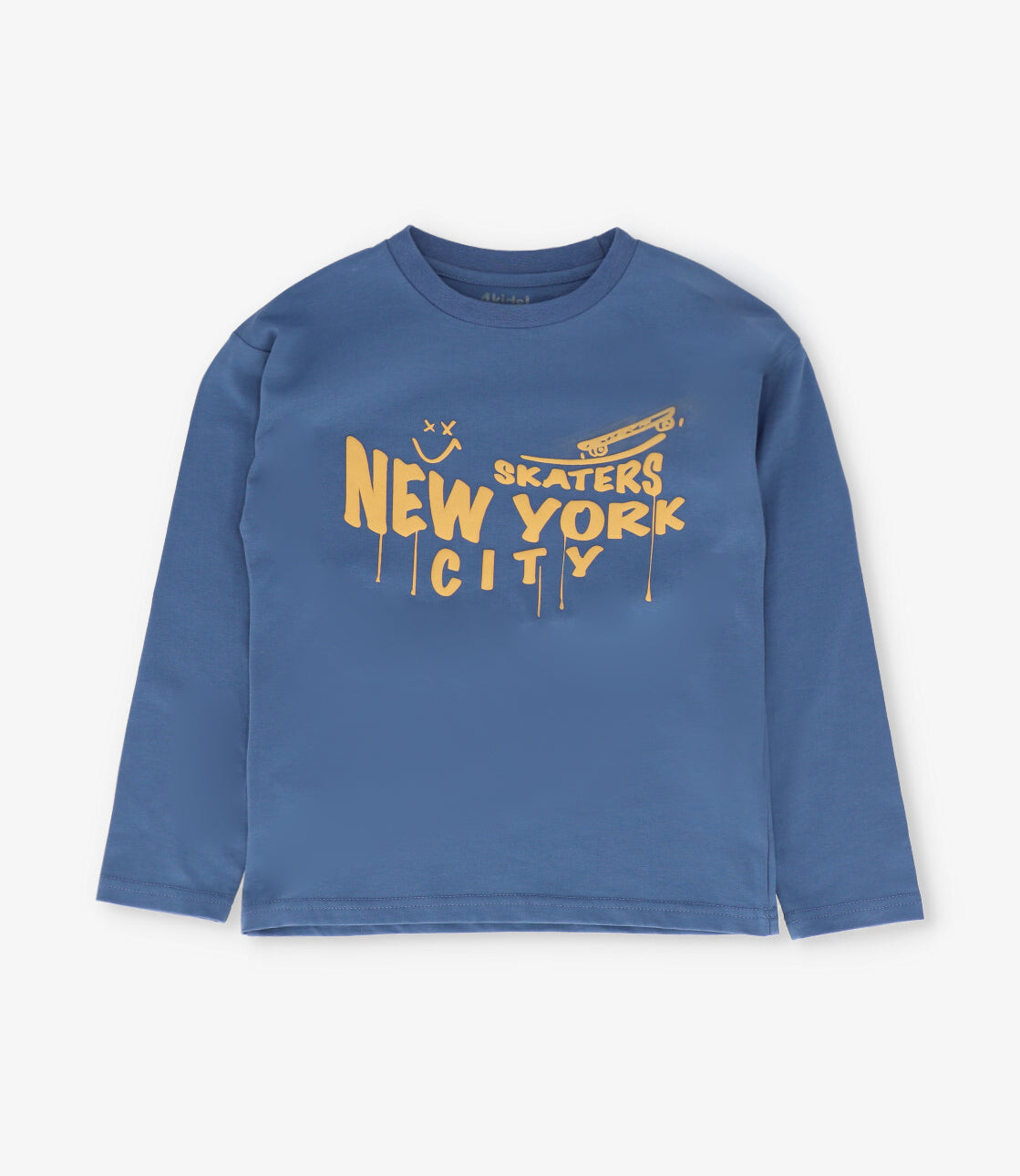 Polera manga larga niño new york azul 4 Kids-0
