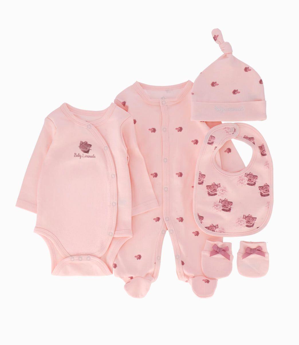 Set general recién nacida 5 piezas rosado Limonada-0