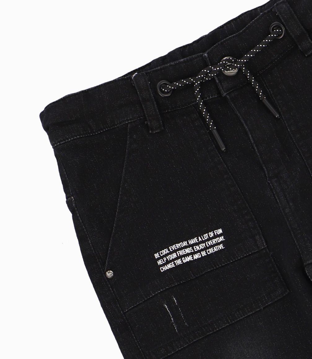 Jeans Niño Diseño Desgaste Black and Blue Denim Negro-2